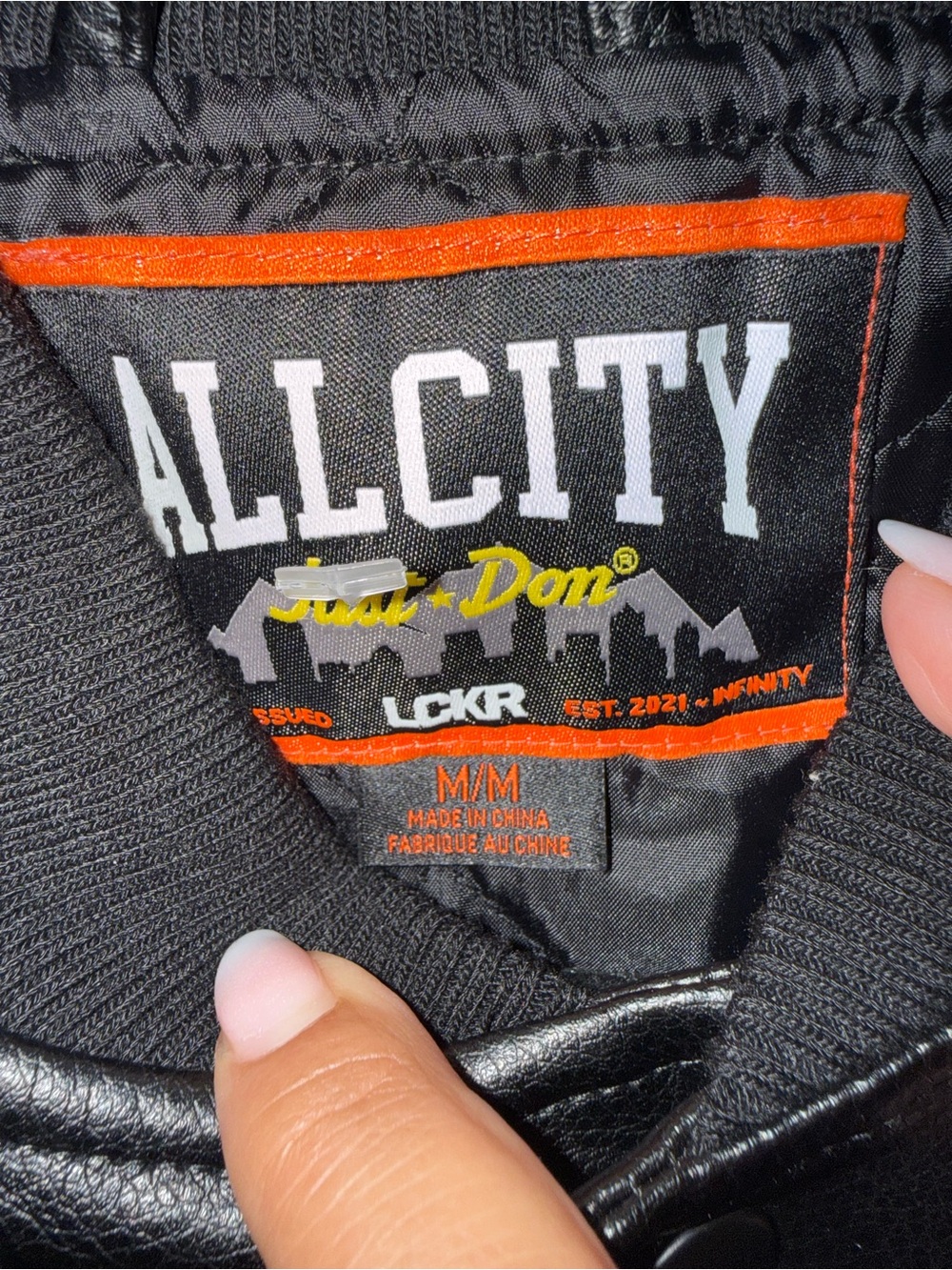 All City by Just Don Black Basketball Roster Varsity Jacket Mens Size M - Picture 5 of 9